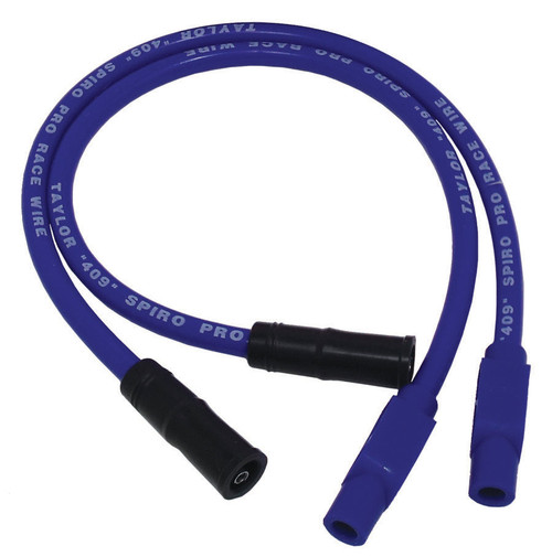 Taylor Ignition #13634 - Taylor Cable 13634 409 Spiro-Pro blue 21in custom wire set HD Motorcycle 180 Degree Plug Boots