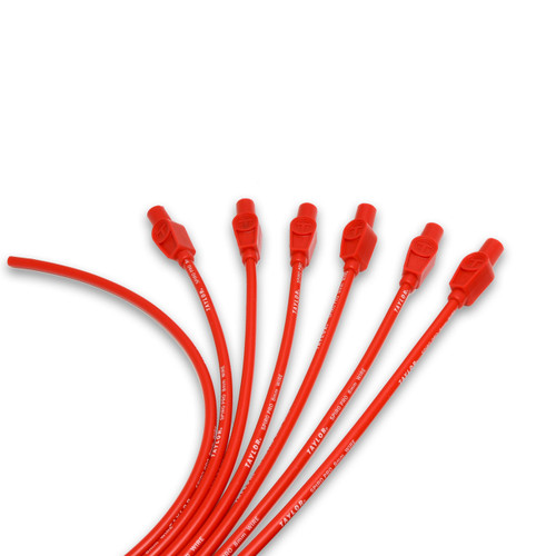 Taylor Ignition #73245 - Taylor Cable 73245 8mm Spiro-Pro univ 6 cyl 180 red