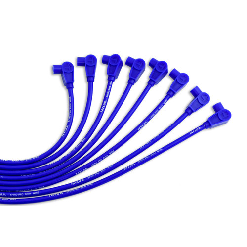 Taylor Ignition #73651 - Taylor Cable 73651 8mm Spiro-Pro univ 8 cyl 90 blue