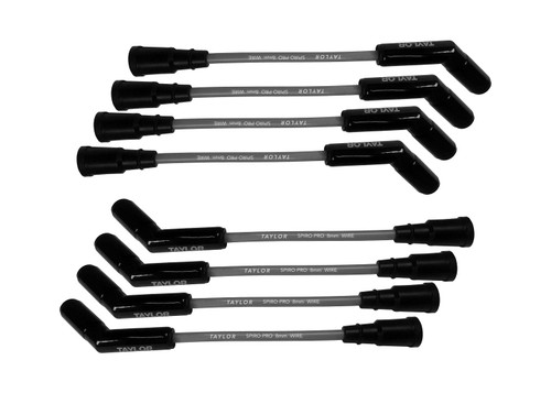 Taylor Ignition #55873-B - Taylor Cable 55873-B Ceramic Boot 8mm Spiro-Pro Ford Godzilla 7.3L Wire Set Gray Wire, Black 135 degree Ceramic