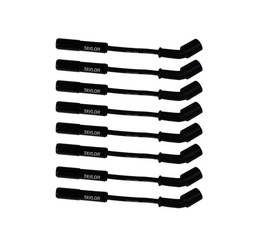 Taylor Ignition #75044-B - Taylor Cable 75044-B Ceramic Boot 8mm Spiro-Pro LS 8 Cyl Wire Set Car Stock 9.5" Black Wire 180° Black Ceramic Boots