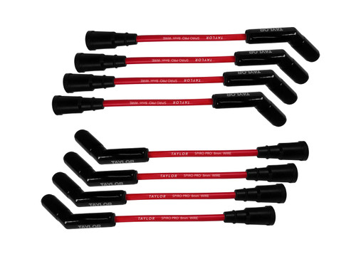Taylor Ignition #75273-B - Taylor Cable 75273-B Ceramic Boot 8mm Spiro-Pro Ford Godzilla 7.3L Wire Set Red Wire, Black 135 degree Ceramic