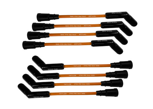 Taylor Ignition #75373-B - Taylor Cable 75373-B Ceramic Boot 8mm Spiro-Pro Ford Godzilla 7.3L Wire Set Orange Wire, Black 135 degree Ceramic