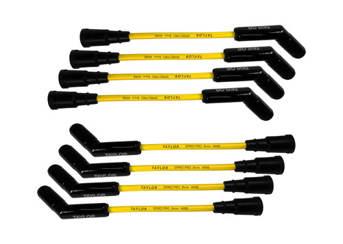 Taylor Ignition #75473-B - Taylor Cable 75473-B Ceramic Boot 8mm Spiro-Pro Ford Godzilla 7.3L Wire Set Yellow Wire, Black 135 degree Ceramic