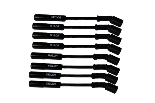 Taylor Ignition #85005-B - Taylor Cable 85005-B Ceramic Boot ThunderVolt 8.2mm LS 8 Cyl Wire Set Truck Stock 11.75" Black Wire 180° Black Ceramic