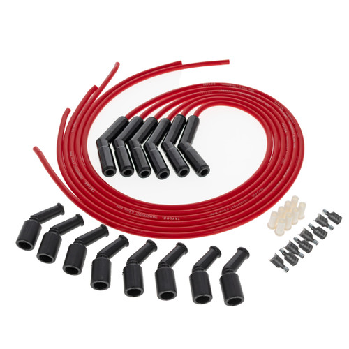 Taylor Ignition #85263-B - Taylor Cable 85263-B Ceramic Boot ThunderVolt 8.2mm LS Universal 8 Cyl Wire Set Red Wire 135° Black Ceramic Boots