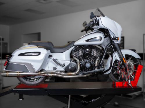 Sawicki Speed Indian Chieftain Full Length Exhaust - Full Length / Jet-Hot Black Ceramic Coated / Black Billet - 930-01350