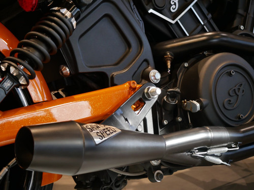 Sawicki Speed Indian Scout Shorty Exhaust - Shorty / Mirror Polished / Black Billet - 930-01056
