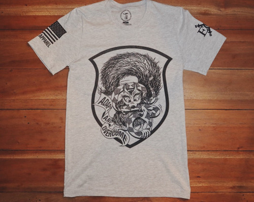 Short Sleeved "Psycho Squirrel" Tee - Athletic Heather