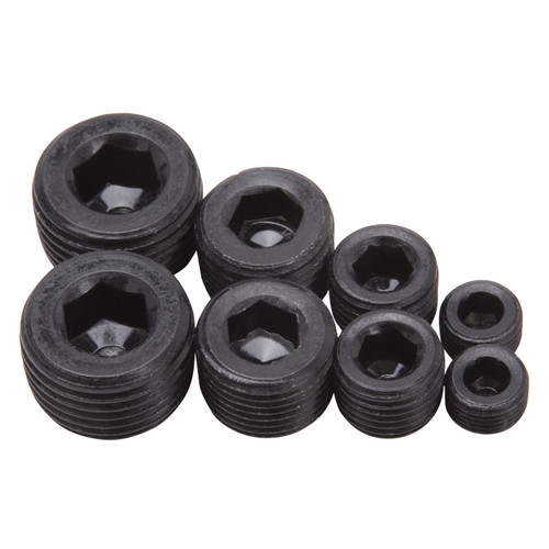 Edelbrock 8051 Fittings Pipe Plug Kit – Internal Allen Head, 1/8in to 1/2in NPT, Set of 8