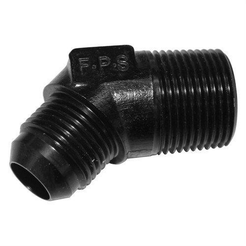 FRAGOLA 45 Degree Adapter Fitting 10AN Male to 3/4 in NPT Male - Black Anodized Aluminum