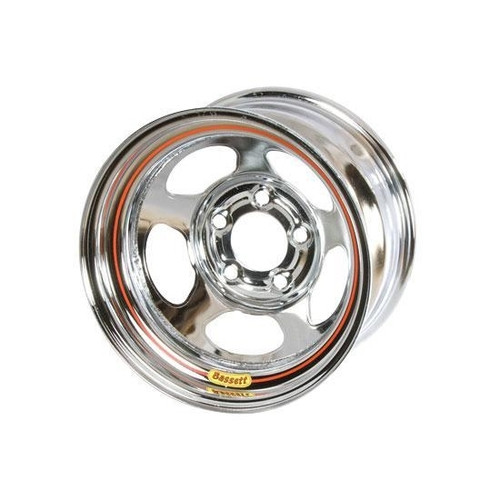 BASSETT 50L53C 15-Inch x 10-Inch Chrome Steel Wheel with Five-Spoke Inertia Design