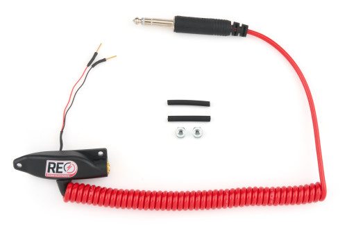 Racing Electronics RT900-C Helmet Cable Adapter with Microphone Ends – 3-Conductor Male to Female Coiled Red Cable