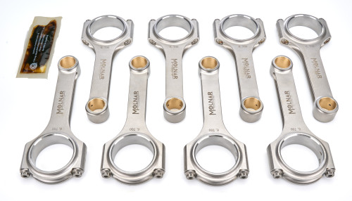 MOLNAR Technologies 6.700-inch H-Beam Connecting Rod Set for Big Block Chevy, Part No. CH6700VTB8-A