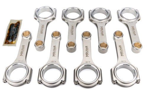 MOLNAR TECHNOLOGIES 6.135-inch H-Beam Connecting Rod Set for Big Block Chevy | Part Number CH6135VTB-N8-A