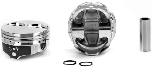 ICON PISTONS Pontiac V8 Forged Flat Top Piston Set - 4.185 Inch Bore, -4.30 cc Displacement