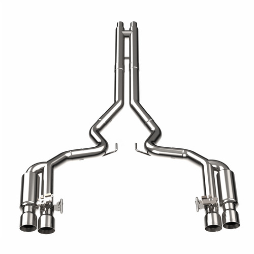 Kooks 3" Active Shotgun Style Cat-Back (H) 2018-2026 5.0L Mustang w/Polished Tips - Shotgun Mufflers / Polished - 11514500