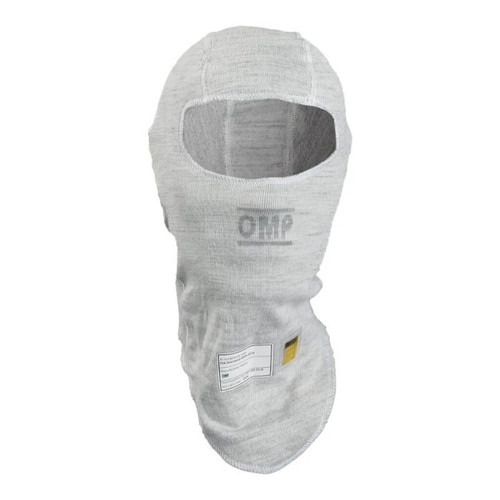 OMP Racing Tecnica EVO My2026 FIA 8856-2018 Silver Balaclava, Part Number IE0-0805-A01-025-LXL