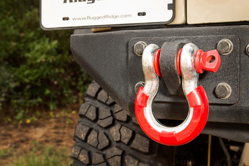 Rugged Ridge D-Ring Shackle Isolator Kit - Red Pair for 3/4 inch Shackles (Part 11235.31)
