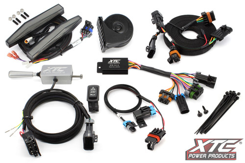 XTC Power Products Auto Turn Signal Kit with Billet Lever and Front DRL Lights (Part Number ATS-L-POL-RAN570-DRL)