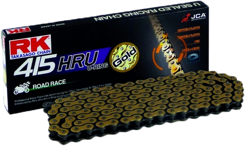 RK Excel Gb415hru Drive Chain Gold 415 x 120 - High-Performance Racing Chain for 250cc Engines