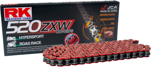 RK EXCEL Rr520ZXW Drive Chain Red 520 X 150 for Racing and Endurance Use
