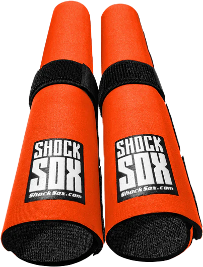 Shock Sox 13-inch Orange Fork Seal Protectors by SHOCK SOX for 125-450cc Bikes