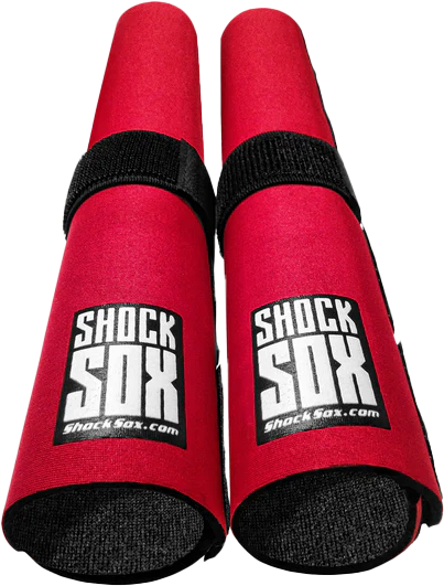 Shock Sox 13-inch Red Fork Seal Protectors by Shock Sox for Upside Down and Conventional Forks