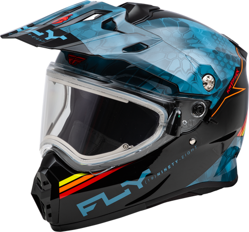 Fly Racing Trekker CW Conceal Helmet with Electric Shield – Slate, Black & Red, Small