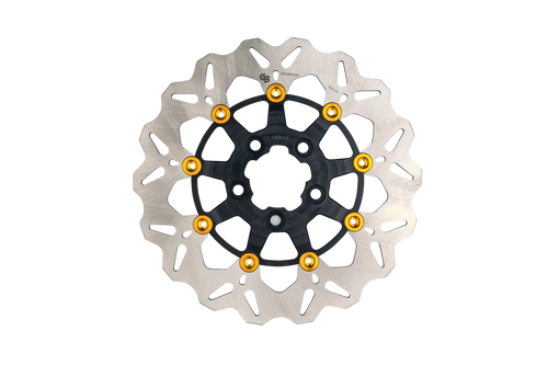 GBRAKES GBDU080 11.5-Inch Floating Wave Rotor with Black and Gold Buttons