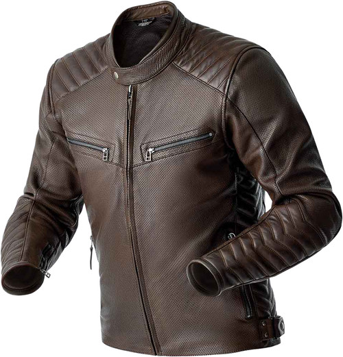 RST Roadster Air D3O Leather Motorcycle Jacket - Brown, XL