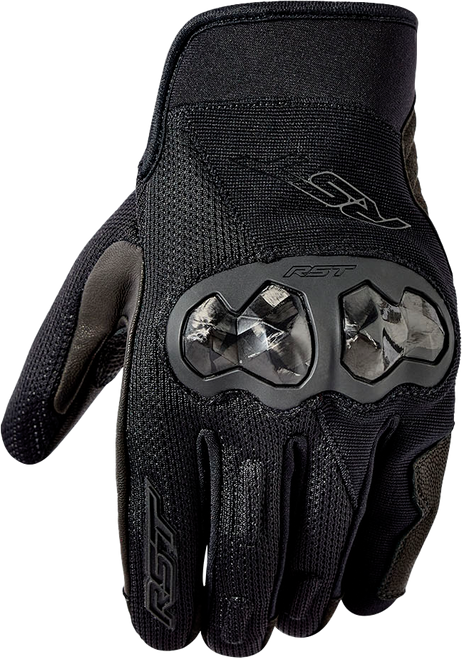 RST Jetstream Gloves Black Textile XS – Breathable Motorcycle Riding Gear with Impact Protection