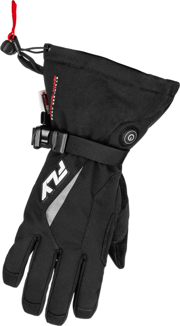 Fly Racing Title Heated Gauntlet Gloves Black 2X - Warm Motorcycle Riding Gloves