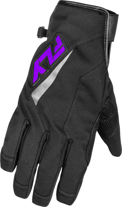 Fly Racing Title Long Gloves Black and Purple, Part Number 371-0619S