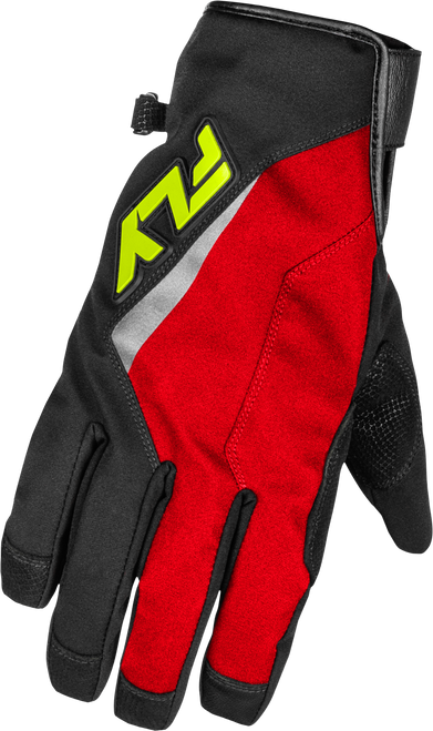 Fly Racing Title Long Gloves Red/Black/Hi Vis XL with Weatherproof Technology and 3M Thinsulate Insulation