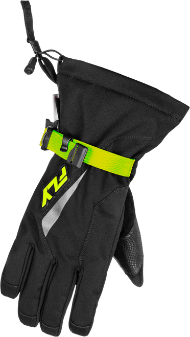 Fly Racing Title Gauntlet Gloves Black and Hi Vis Large