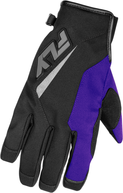 Fly Racing Title Gloves Black, Purple, and Grey Small – Weatherproof Motocross Gloves with 3M Thinsulate Insulation