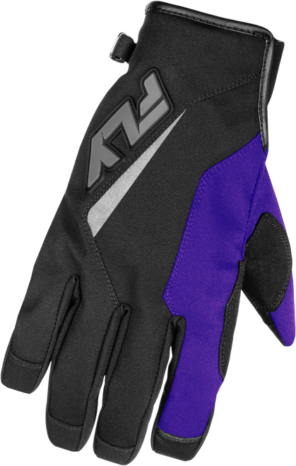 FLY RACING Title Gloves Black/Purple/Grey Medium - Weatherproof Motocross Gloves with 3M Thinsulate Insulation