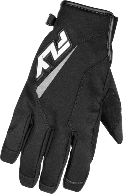 Fly Racing Title Gloves Black/White XS - Weatherproof Motocross Gloves with 3M Thinsulate Insulation