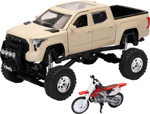 NEW-RAY Replica 4x4 Truck and Dirt Bike Mud Tundra Honda - Scale Model