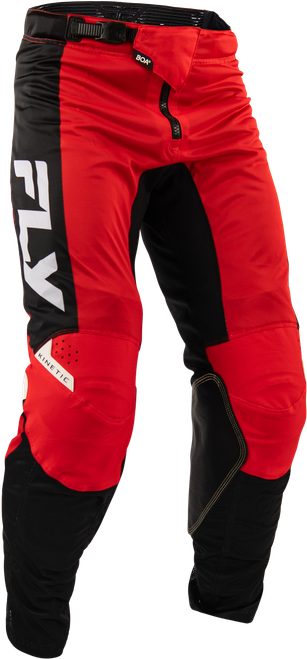 Fly Racing Kinetic Mesh Pants Red/Black/White Size 28 with Adjustable Fit and Advanced Ventilation