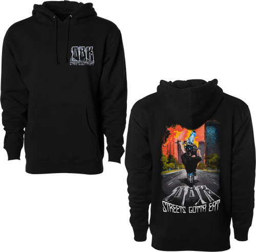 DBK Streets Gotta Eat Hoodie Black Medium - Comfortable 10oz Cotton/Poly Blend