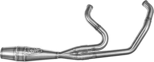 SAWICKI 930-01238 2-In-1 M8 Softail Shorty Cannon Exhaust - Brushed Stainless Steel