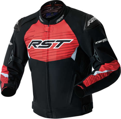 RST Tractech Evo D3o Textile Motorcycle Jacket with Red and Black Finish - Size 42