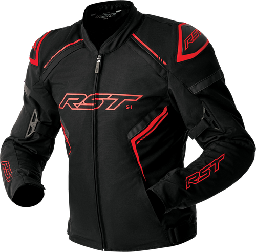 RST S1 D3o Textile Jacket Black/Grey/Red Small - Durable Motorcycle Gear