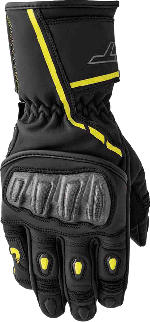 RST S1 Leather Gloves Black and Yellow, Size 2XL – Sporty Motorcycle Protection and Comfort