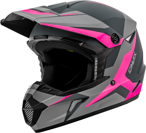 GMAX MX 46Y Cyclus Youth Helmet Matte Grey/Pink – Adjustable, Lightweight and Ventilated