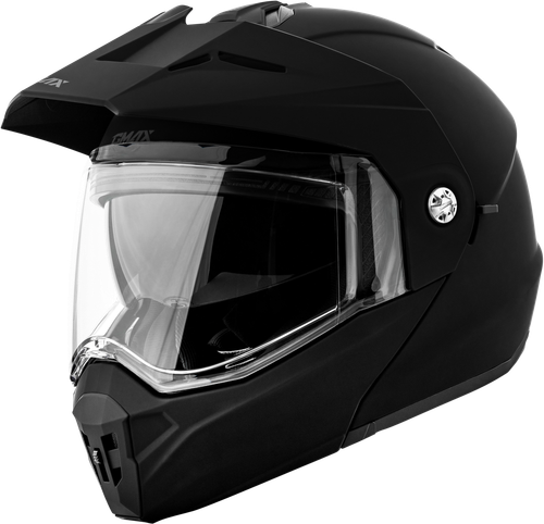 GMAX MD-74 Solid Matte Black Modular Adventure Helmet with Drop-Down Shield and Ventilation
