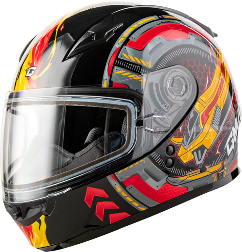 GMAX GM-49Y Youth Snow Helmet – Adjustable Fit, DOT Approved, Red/Yellow/Black