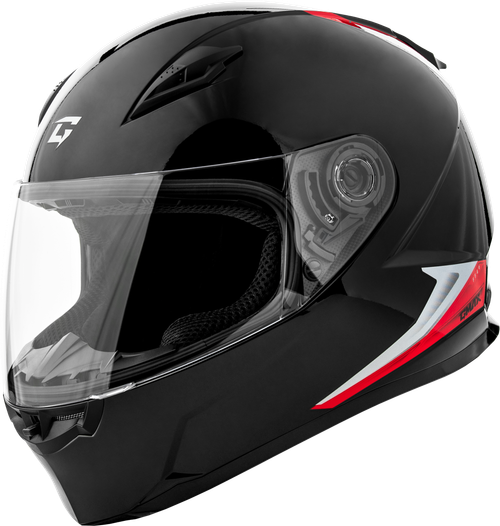 GMAX FF-49 Syth Helmet Black/Red Small with COOLMAX Interior and UV400 Shield